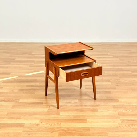 Swedish bedside table in teak & beech