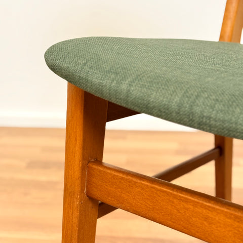 Set of 4 dining chairs in beech & teak, Farstrup, Denmark