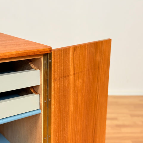 Swedish storage cabinet in teak and beech
