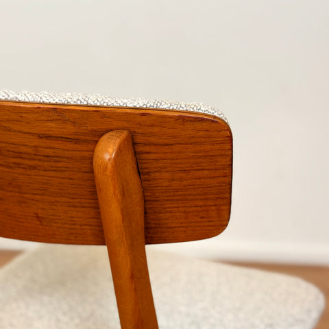 Danish set of 6 dining chairs in beech & teak by Farstrup