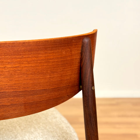 Danish dining chairs in teak & walnut