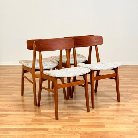 Danish dining chairs in teak & beech by Farstrup