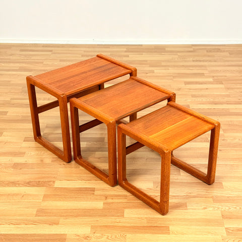 Danish set of nest of tables in teak