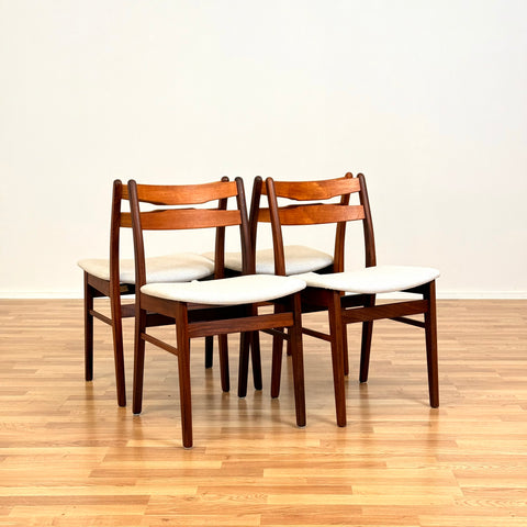 Danish set of 6 dining chairs in teak & walnut by Findahl