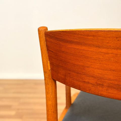 Danish set of 4 dining chairs in teak & oak by Borge Mogensen