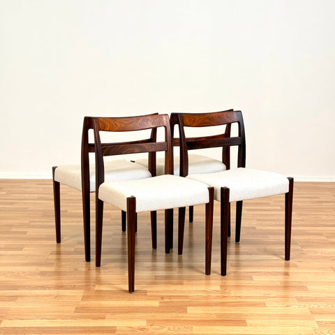 Swedish dining chairs in Santos rosewood by Troeds