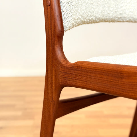 Danish dining chairs in solid walnut by Erik Buch