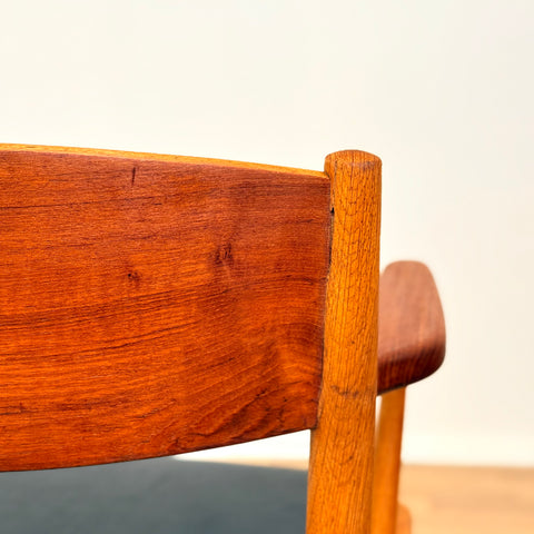 Danish set of 4 dining chairs in teak & oak by Borge Mogensen