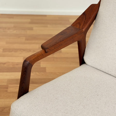 Armchair in solid teak by H. Brockmann-Petersen, 1950s-60s Denmark
