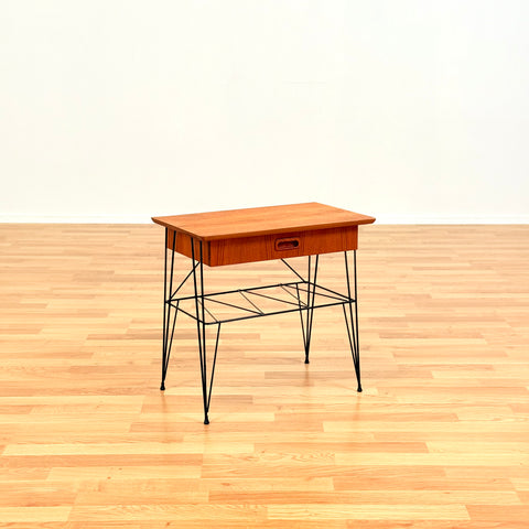 Swedish bedside table in teak