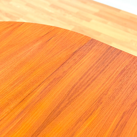 Swedish round dining table in teak & beech