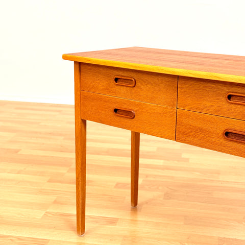 Swedish side table in oak & teak