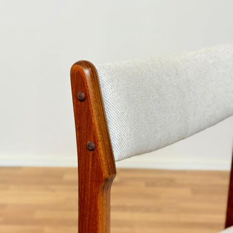 Danish dining chairs in teak by Erik Buch