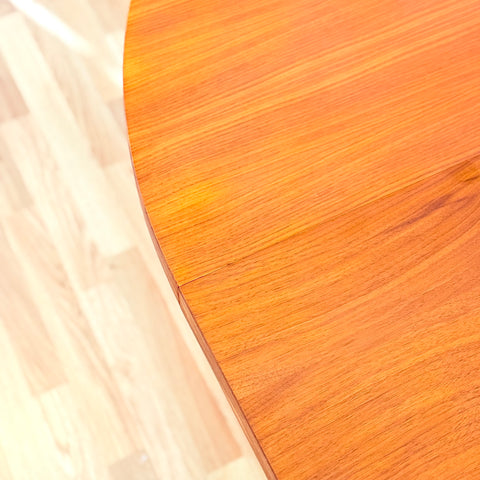 Swedish round dining table in teak & beech