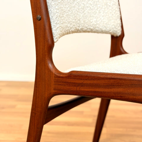 Set of 4 dining chairs in solid walnut, by Erik Buch, 1950s-60s, Denmark