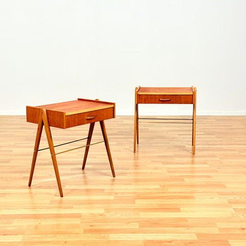 Swedish bedside tables in teak