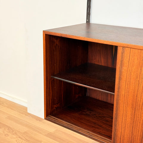Danish wall unit / shelving system in Santos rosewood by Kai Kristiansen for FM Mobler