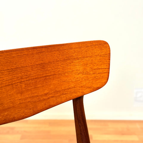 Danish set of 8 dining chairs in teak & walnut by Schiønning & Elgaard