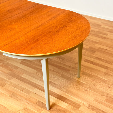 Swedish round dining table in teak by Abra