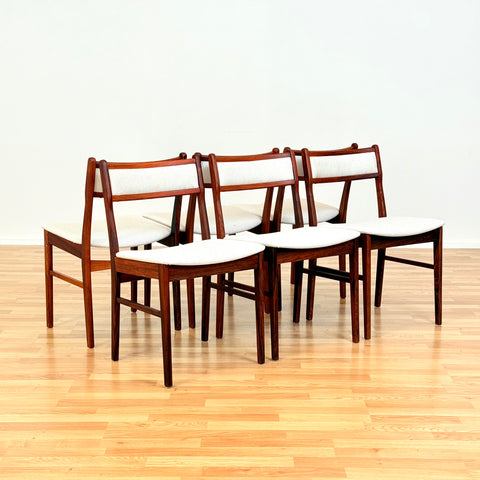 Danish set of dining chairs in Santos rosewood