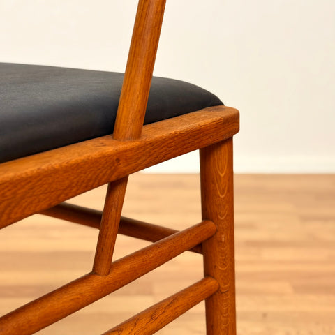 Danish set of 4 dining chairs in teak & oak by Borge Mogensen