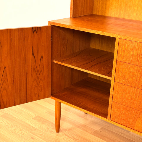 Swedish bookshelf in teak & beech
