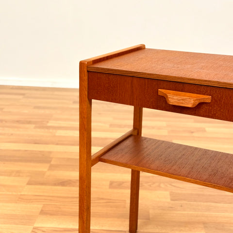 Swedish bedside table in teak & oak