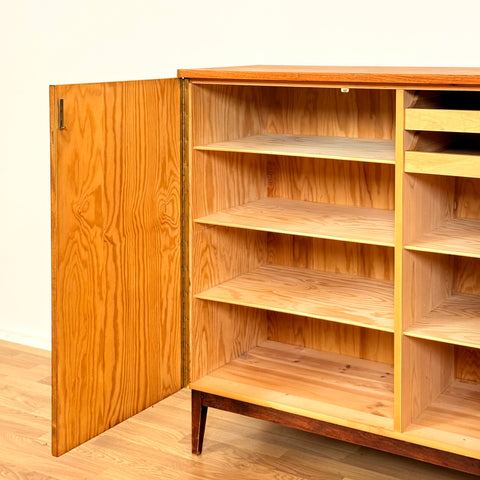 Swedish storage cabinet in teak and oak