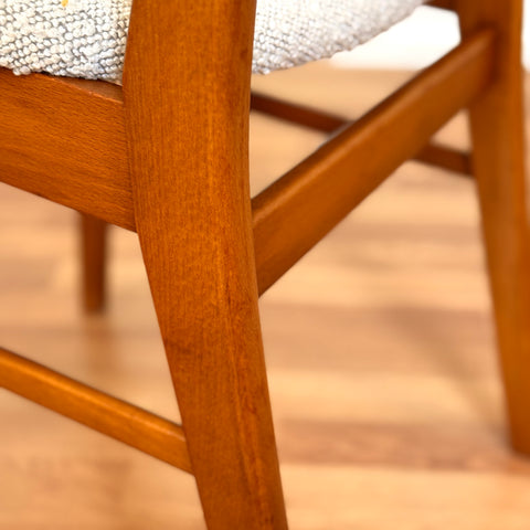Danish set of 6 dining chairs in beech & teak by Farstrup