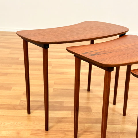 Danish set of nest of tables in teak