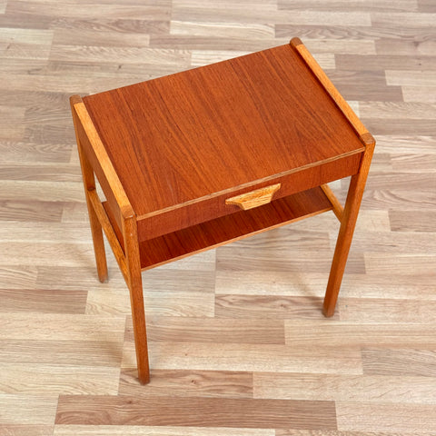 Bedside table in teak & oak, 1950s-60s, Sweden