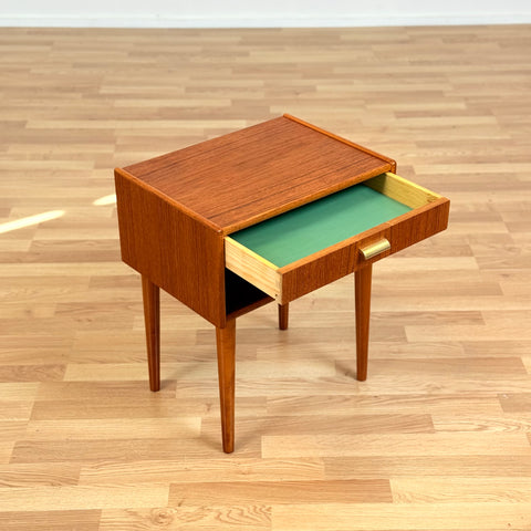 Swedish bedside table in teak & beech