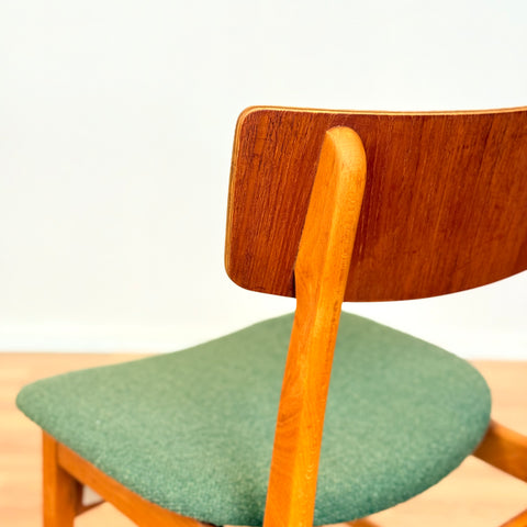 Danish set of 6 dining chairs in teak and beech