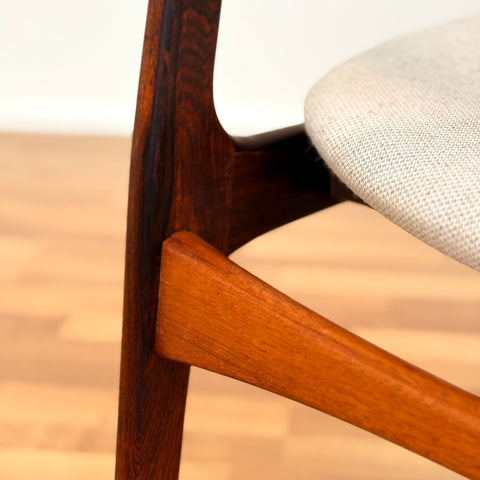 Danish set of 2 dining chairs in Santos rosewood by P. E. Jorgensen