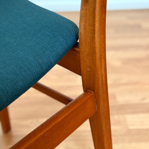 Danish set of 4 dining chairs in teak & beech by Findahl