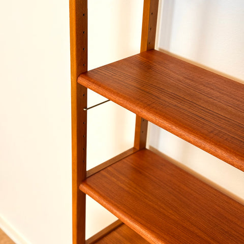 Swedish bookshelf in teak & beech by Bertil Fridhagen