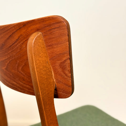 Set of 8 dining chairs in teak & beech, 1950s-60s, Denmark