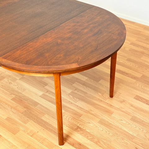Swedish round dining table in walnut