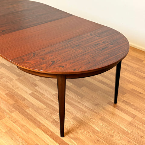 Round dining table in Santos rosewood by Omann Jun, 1950s-60s, Denmark