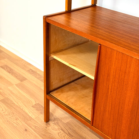 Swedish bookshelf in teak & beech by Bertil Fridhagen