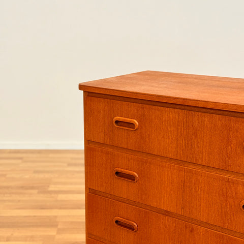 Chest of 4 drawers in teak & beech, Sweden