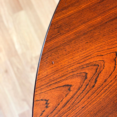 Danish round dining table in Santos rosewood