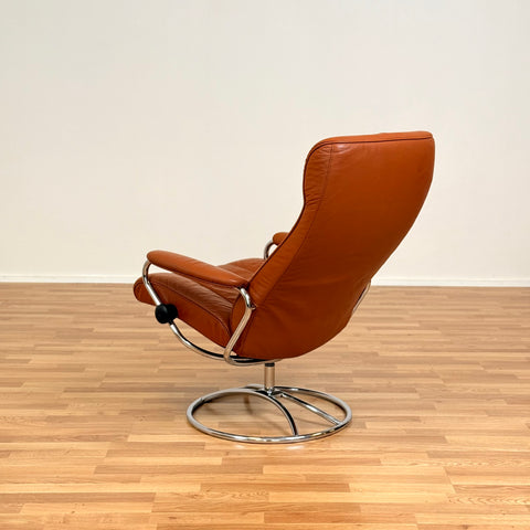 Norwegian armchair in leather and chrome by Ekorners, Stressless