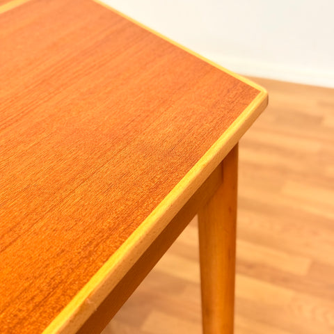 Swedish octagonal dining table in teak & beech by Bjärnum möbelfabrik