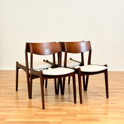 Danish dining chairs in teak by Sorø Stolefabrik