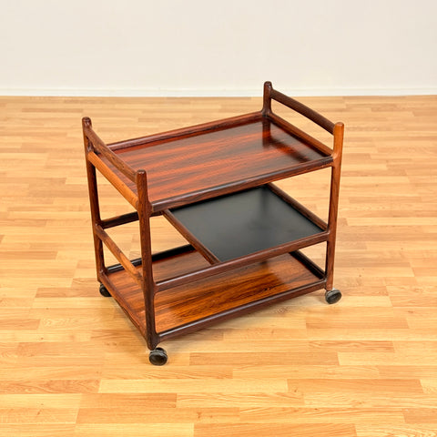 Danish serving trolley in Santos rosewood by Henning Korch for CFC Silkeborg
