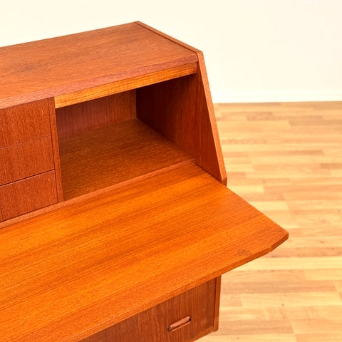 Danish secretary desk with mirror in teak