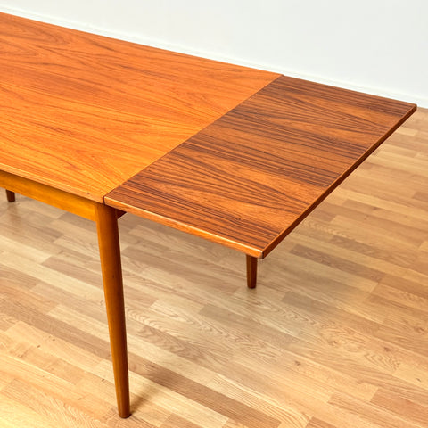 Danish rectangular dining table in teak & beech