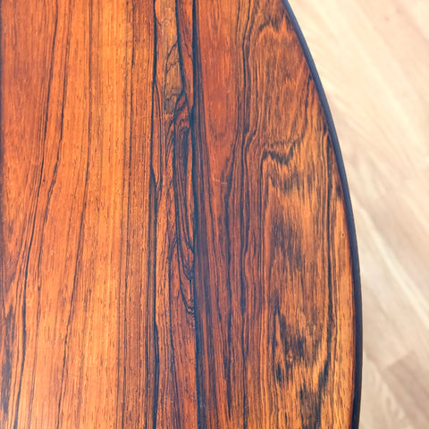Danish round dining table in Santos rosewood by Elsteds Møbelfabrik