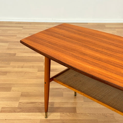 Swedish coffee table in teak & beech by Alberts Tibro